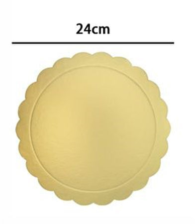Set 3 Pz Base Per Torta Rotonda Piatto Sottotorta Dorato 24 Cm Con Bordino 31161