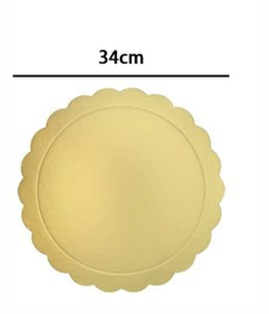 Set 2 Pz Base Per Torta Rotonda Piatto Sottotorta Dorato 34 Cm Con Bordino 31166