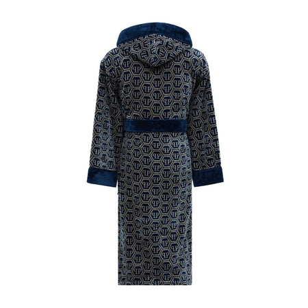 Philipp Plein Accappatoio con Cappuccio Pattern Moderno in Spugna