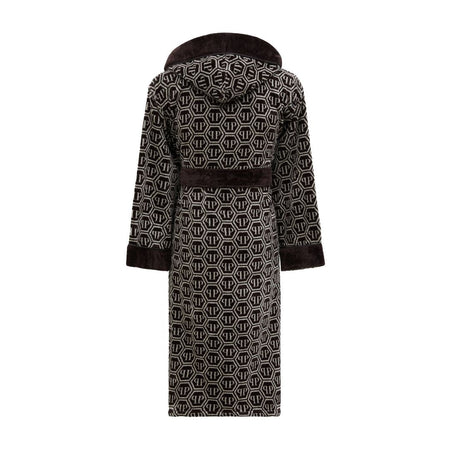 Philipp Plein Accappatoio con Cappuccio Pattern Moderno in Spugna