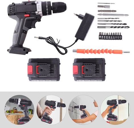 Avvitatore A Batteria 48v Trapano Cacciaviti Per Installazione Tv Tenda Lampadine