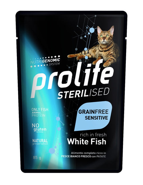 Prolife Sterilised Grain Free mangime umido Gatti pesce bianco e patate 85 gr