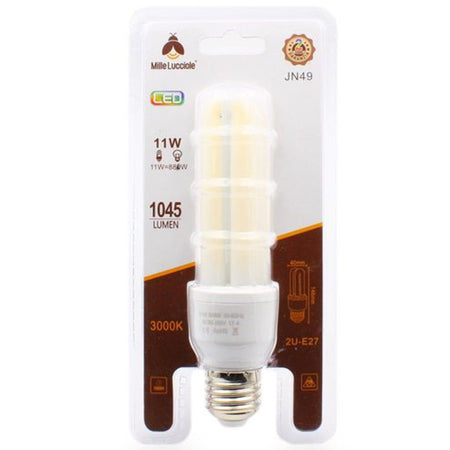 Lampadina Led E27 11w 2u Tubolare Opaca Luce Fredda 6500k Naturale 4000k Calda 3000k