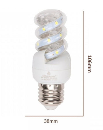 Lampadina Led E27 5w 475lm Tortiglione Vortice Spirale Luce Fredda Naturale Calda