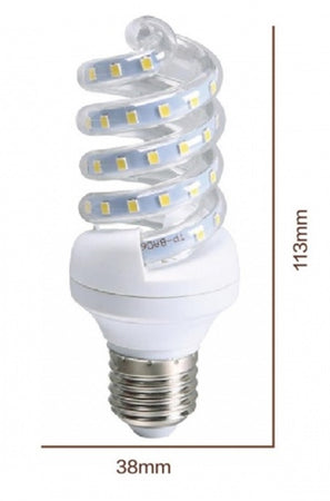 Lampadina Led E27 9w 885lm Tortiglione Vortice Spirale Luce Fredda Naturale Calda