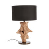 Lampada da tavolo Esroots con struttura in legno, colore nero decorazione interni h 55 cm