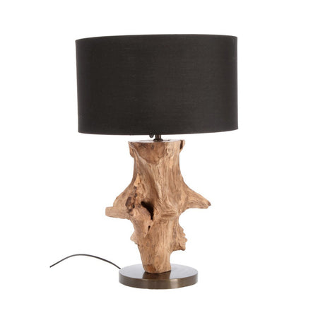 Lampada da tavolo "Esroots" con struttura in legno, colore nero decorazione interni h 55 cm