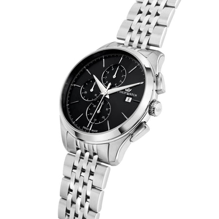 Philip Watch Roma – Orologio Uomo Cronografo Nero Acciaio (R8273217001)