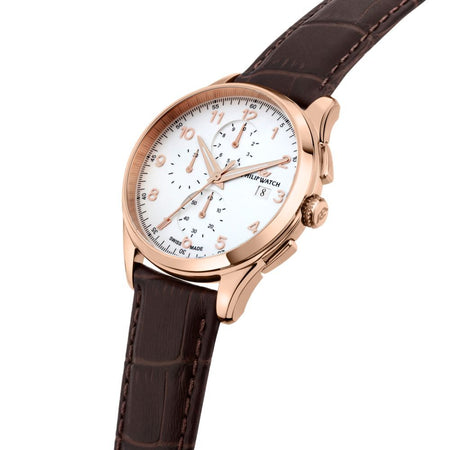 Philip Watch Roma – Orologio Uomo Cronografo Rose Gold Pelle (R8271217001)