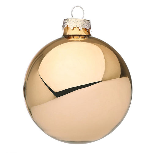 Palline in vetro Miele Lucido tinta unita per albero di Natale moderno