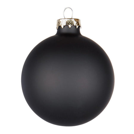 Palline in vetro "Nero Opaco" tinta unita per albero di Natale moderno
