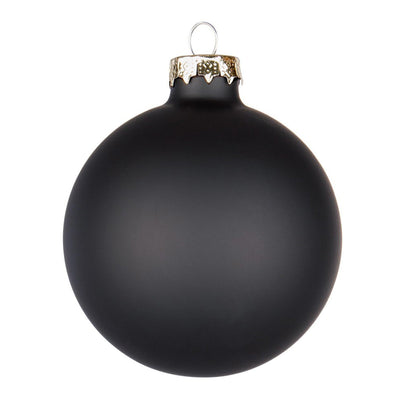 Palline in vetro Nero Opaco tinta unita per albero di Natale moderno