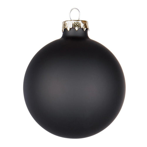 Palline in vetro Nero Opaco tinta unita per albero di Natale moderno