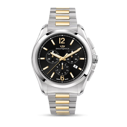 Philip Watch Amalfi – Orologio Uomo Cronografo Nero Bicolore (R8273618004)