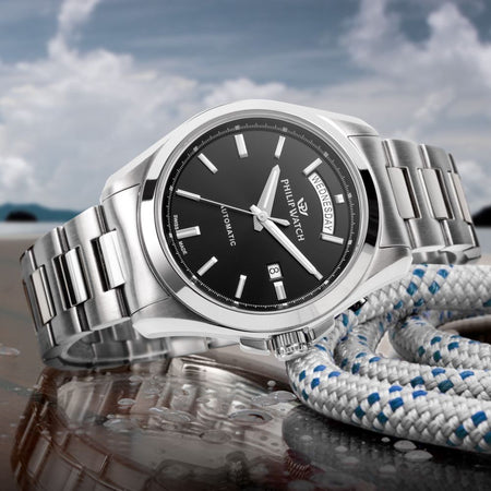 Philip Watch Amalfi – Orologio Uomo Automatico Nero Acciaio (R8223218006)