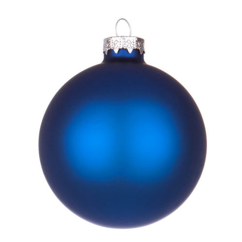 Palline in vetro Blu Monaco Opaco tinta unita per albero di Natale moderno