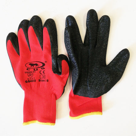 Guanti ricoperti nitrile neri - rossi