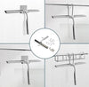 Set Tergivetro Per Doccia Con Gancio Muro Adesivo Doppio Appendino Porta Box Cromo 87834