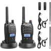 Kit Da 2pz Walkie-talkie Ricaricabile Bf-88st Pro Pmr446 Con Ampia Portata Auricolari