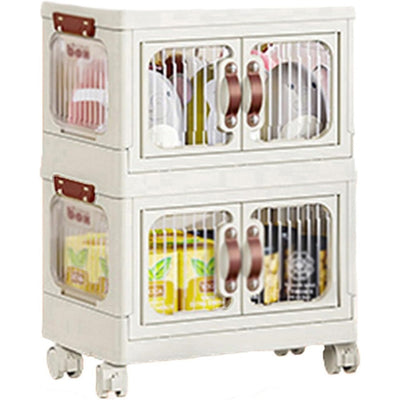 Contenitore Portaoggetti In Plastica Con Coperchio Pieghevole A Doppia Porta Armadio