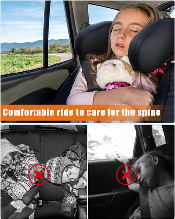 Poggiatesta Seggiolino Auto Supporto Collo Testa Regolabile Cuscino Bambini Adulti