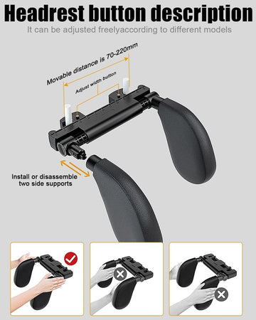 Poggiatesta Seggiolino Auto Supporto Collo Testa Regolabile Cuscino Bambini Adulti