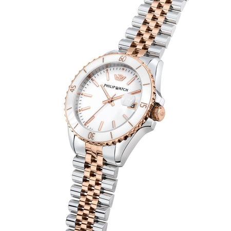 Philip Watch Caribe – Orologio Donna Acciaio Silver & Rose Gold (R8253597637)