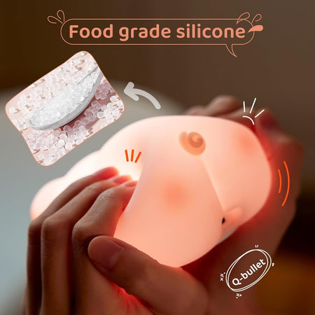 Luce Notturna Forma Maiale Per Bambini In Silicone Dimmerabile Lampada Ricaricabile