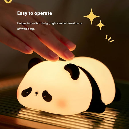 Luce Notturna Forma Panda Lampada A Led In Silicone Dimmerabile Ricaricabile Usb