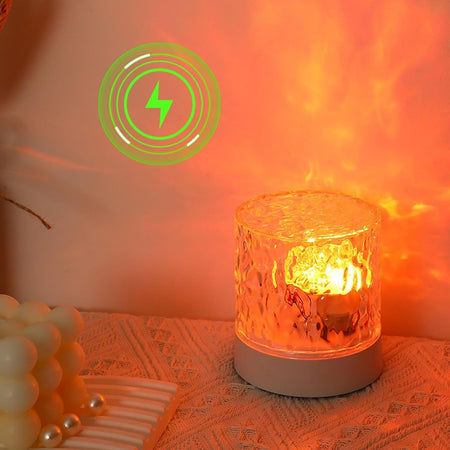 Lampada Da Tavolo In Cristallo Oceanico Abs Ondulato Usb A 16 Colori Sala Giochi Pranzo
