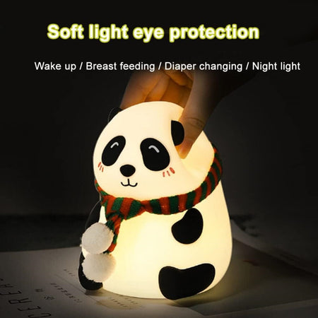 Luce Notturna Panda Led Sensore Touch Lampada Da Tavolo Usb Ricaricabile Camera