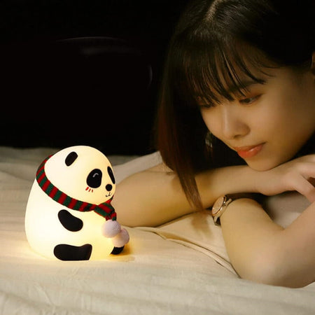Luce Notturna Panda Led Sensore Touch Lampada Da Tavolo Usb Ricaricabile Camera