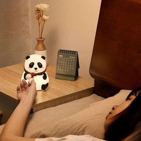Luce Notturna Panda Led Sensore Touch Lampada Da Tavolo Usb Ricaricabile Camera
