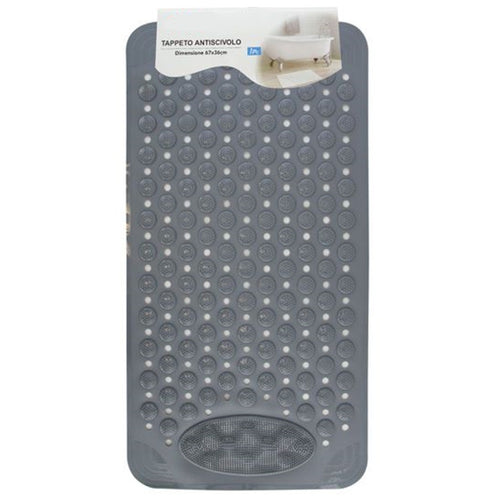 Tappeto Tappetino Antiscivolo Grigio Per Vasca Da Bagno Doccia 67 X 36 Cm 87558