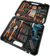 Kit Da 100 Pezzi Completo Di Attrezzi Con Trapano Avvitatore A Batteria Valigietta