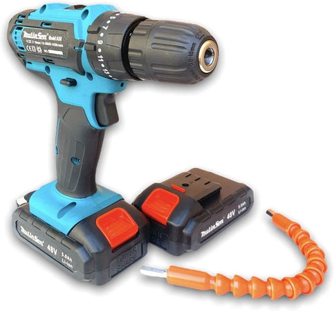 Trapano Avvitatore A Batteria A Percussione Da 48v Mandrino Autoserrante Luce Led