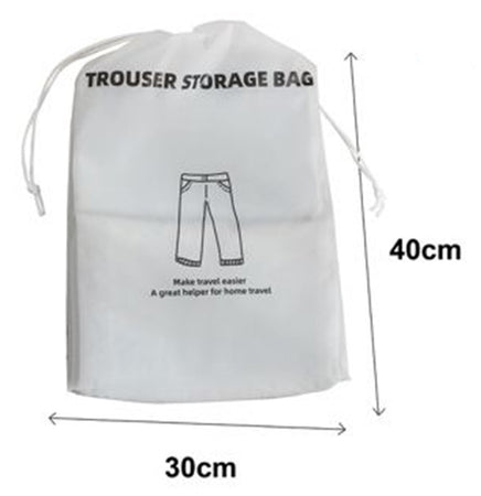 Set 3pz Organizer Viaggio Casa Borsa Porta Pantaloni 30x40cm Sacco Con Coulisse 87706