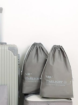 Set 3 Organizer Viaggio Casa Borsa Impermeabile Organizzatore Valigia Grigio 30x40cm 87709