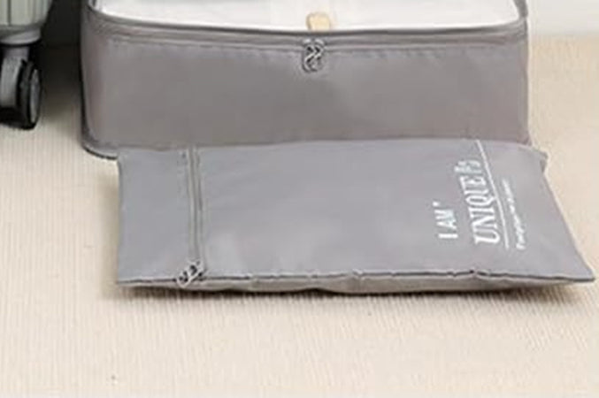 Set 2 Organizer Viaggio Casa Borsa Impermeabile Organizzatore Valigia Grigio 36x26cm 87710