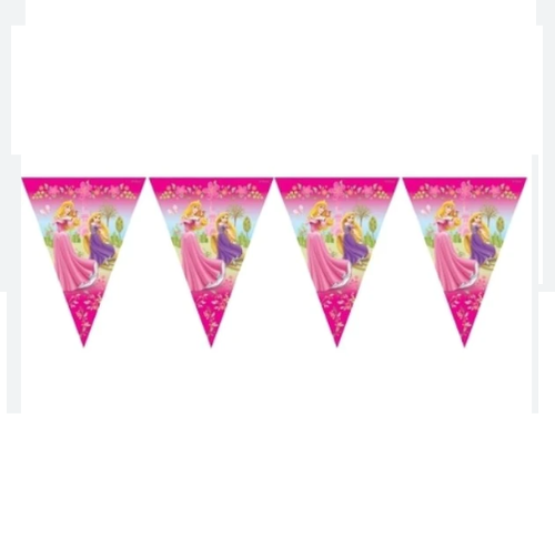 1 FESTONE BANDIERINE IN PLASTICA TEMA PRINCIPESSE 3MT