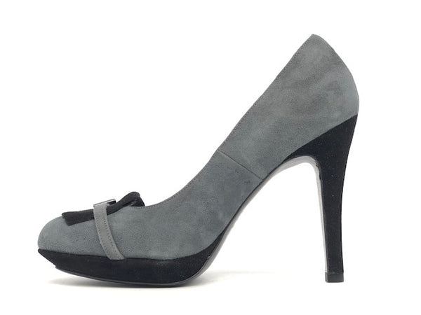 Décolleté donna Wanda d’Aragona scamosciate grigio nere tacco 10 cm