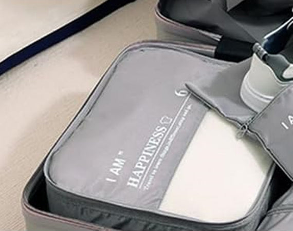 Organizer Viaggio Casa Impermeabile Borsa Organizzatore Valigia Grigio 34x29x12cm 87712