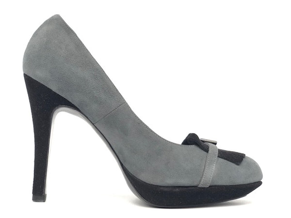 Décolleté donna Wanda d’Aragona scamosciate grigio nere tacco 10 cm