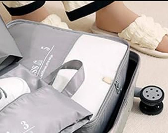 Organizer Viaggio Impermeabile Borsa Organizzatore Valigia Casa Grigio 40x32x12cm 87713