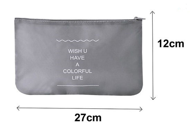 Set 2pz Organizer Viaggio Organizza Valigia Bagagli Borsa Piatta 27x12cm Grigia 87714