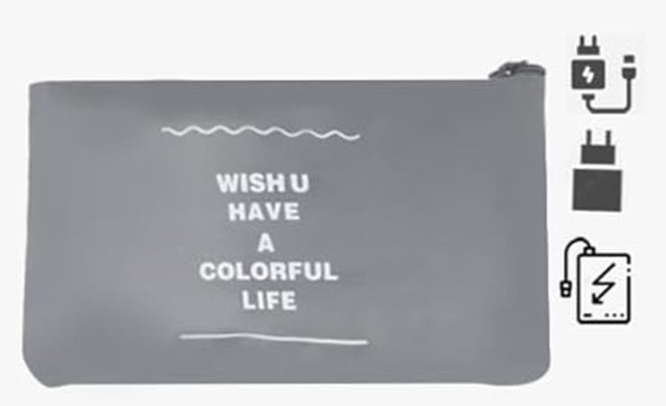 Set 2pz Organizer Viaggio Organizza Valigia Bagagli Borsa Piatta 27x12cm Grigia 87714