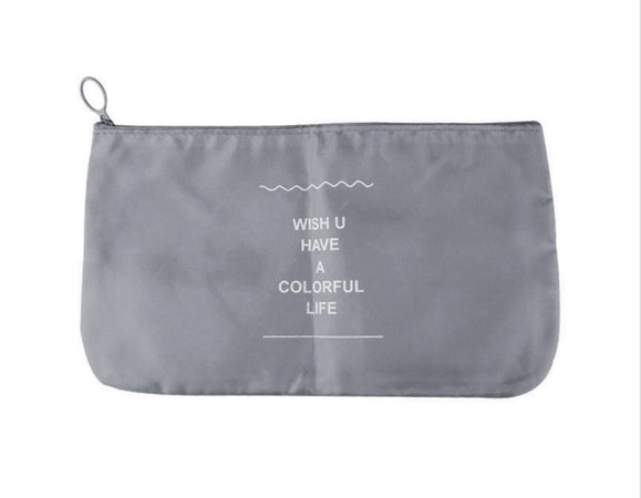 Set 2pz Organizer Viaggio Organizza Valigia Bagagli Borsa Piatta 27x12cm Grigia 87714