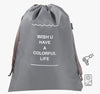 Organizer Da Viaggio Organizza Valigia Bagagli Borsa Con Coulisse 36x27cm Grigia 87715