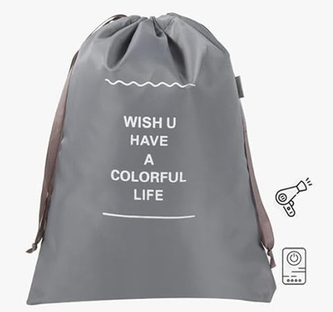 Organizer Da Viaggio Organizza Valigia Bagagli Borsa Con Coulisse 36x27cm Grigia 87715
