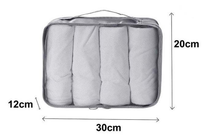 Organizer Viaggio Organizza Valigia Bagagli Borsa Per Vestiti 30x20x12cm Grigia 87718